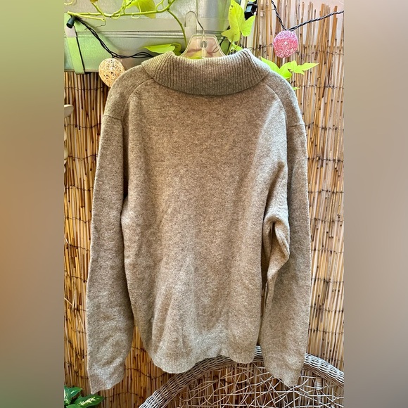 J.Crew Men’s XL Heathered Gray 100% Lambswool Shawl Collar Pullover Sweater - Picture 3 of 4